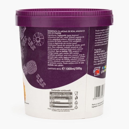 Înghețată cu rom, stafide și ananas 1l