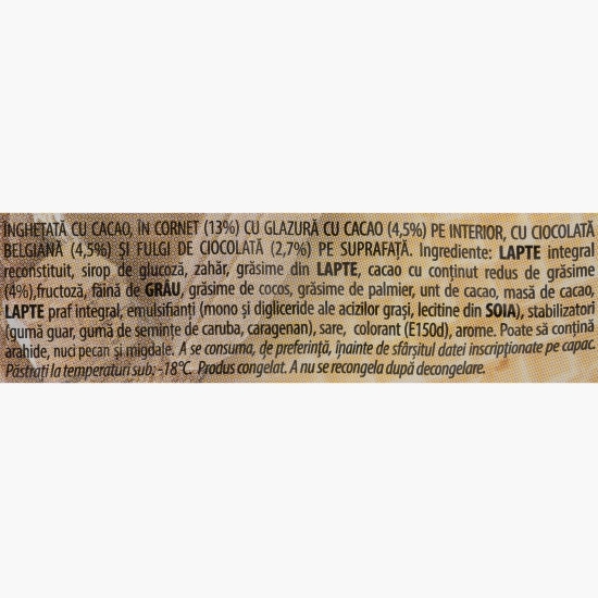 Înghețată ciocolată, cornet, 170ml