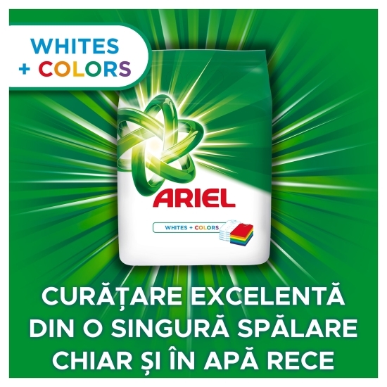 Detergent de rufe pudră automat Whites&Colors 100 spălări, 10kg