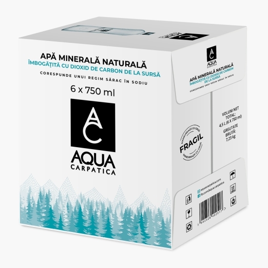 Apă minerală naturală carbogazoasă sticlă 6x0.75l