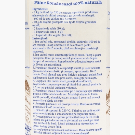 Făină albă din grâu românesc tip 650 1kg