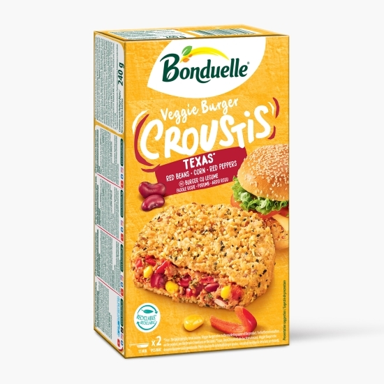 Burger Texas cu fasole roșie, porumb și ardei roșu Croustis 2 buc 240g
