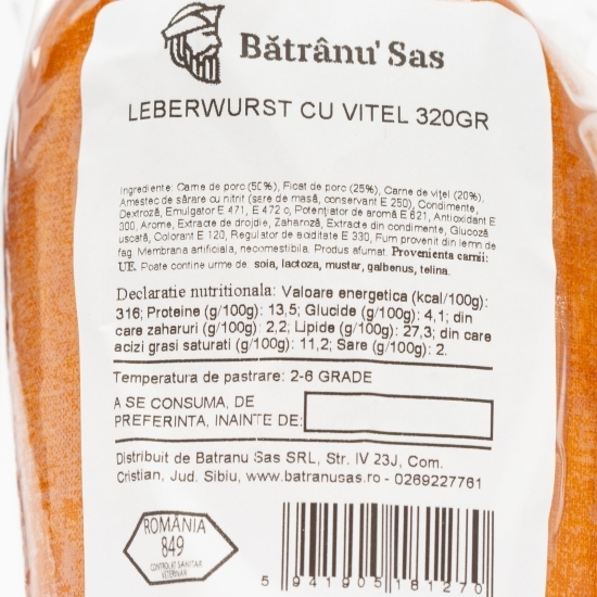 Leberwurst cu vițel 320g