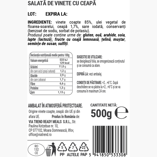 Salată de vinete cu ceapă 500g
