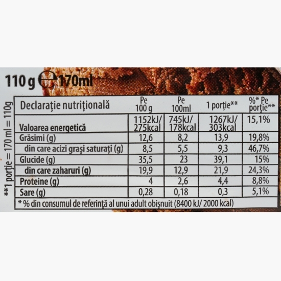 Înghețată ciocolată, cornet, 170ml
