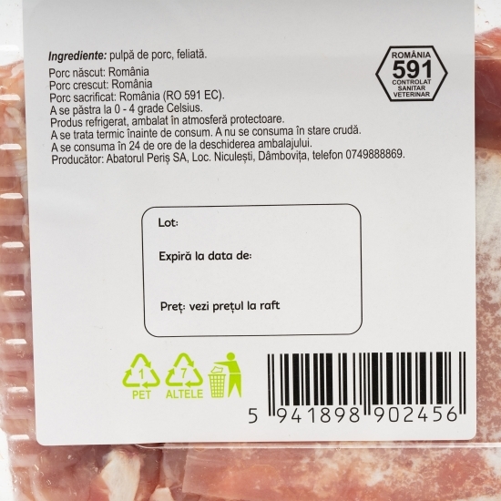 Șnițel din pulpă de porc 600g
