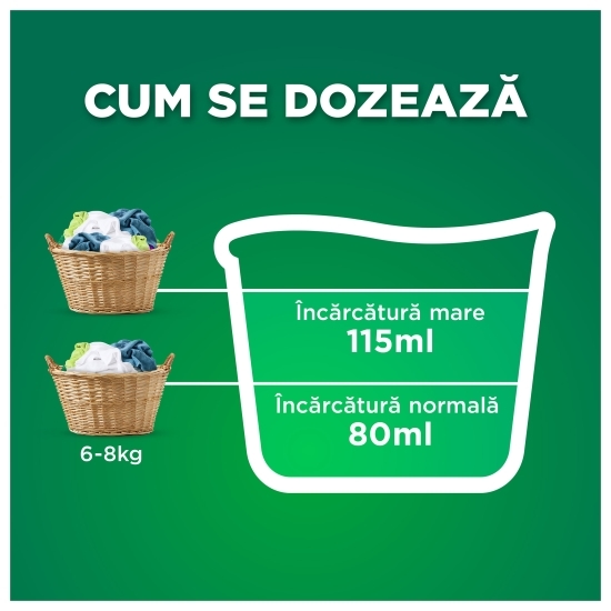 Detergent de rufe lichid Mountain Spring, 80 spălări, 3.6l