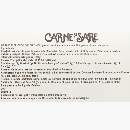 Obrăjori de porc confiați 400g