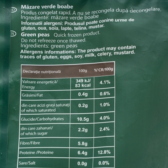 Mazăre verde 1kg