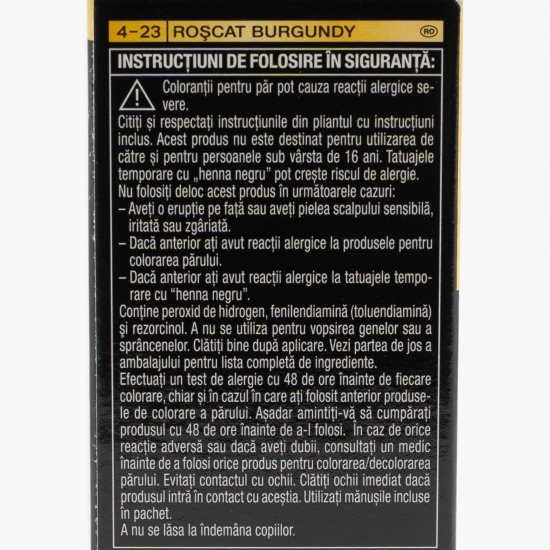 Vopsea de păr permanentă fără amoniac Oleo Intense, 4-23 roșcat burgundy, 115ml