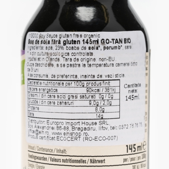 Sos de soia eco, fără gluten 145ml