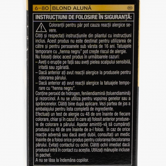 Vopsea de păr permanentă fără amoniac Oleo Intense, 6-80 blond alună, 115ml