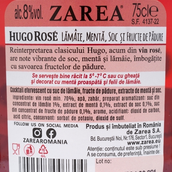 Cocktail To Go Hugo Rose, 8% alc., 0.75l