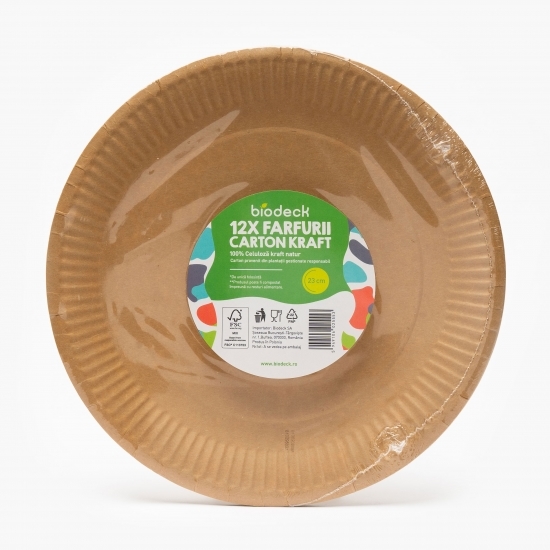 Farfurii de carton rotunde 23cm 12 buc