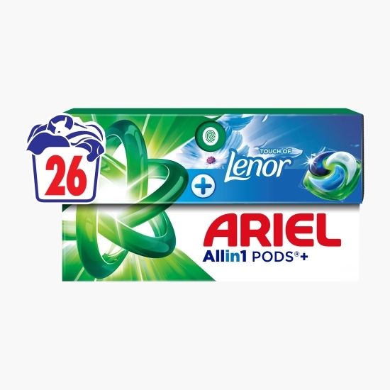 Detergent de rufe capsule All-in-One Pods Plus Touch of Lenor, 26 spălări, 26 buc