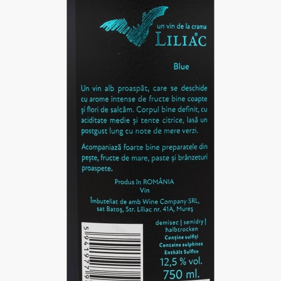Vin alb demisec Crepuscul Blue, 12.5%, 0.75l