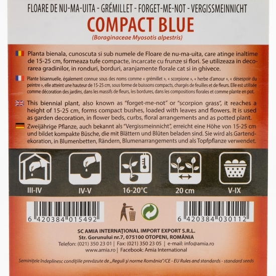 Semințe de floare de nu-mă-uita albastre 0.2g