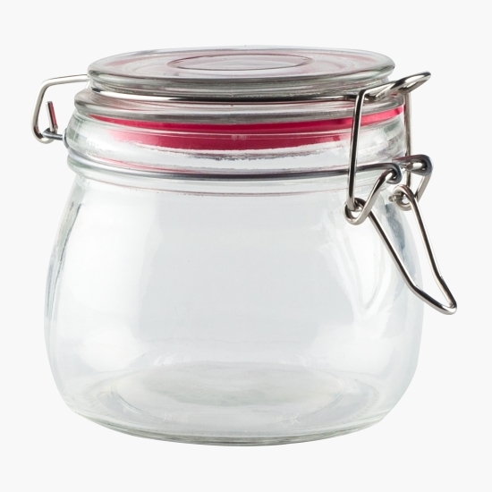 Borcan depozitare din sticlă cu capac 500ml