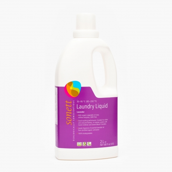 Detergent de rufe lichid bio haine albe și colorate, cu lavandă, 27 spălări, 2l