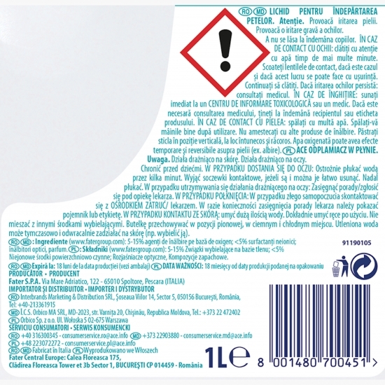 Înălbitor fără clor cu oxigen activ, 1l