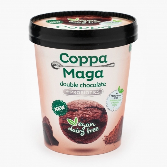 Înghețată vegană cu probiotice și ciocolată dublă, fără zahăr adăugat 475ml