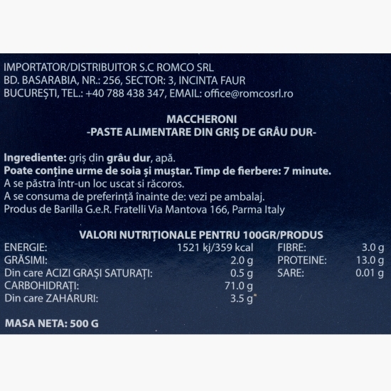 Paste Maccheroni n.44, 500g