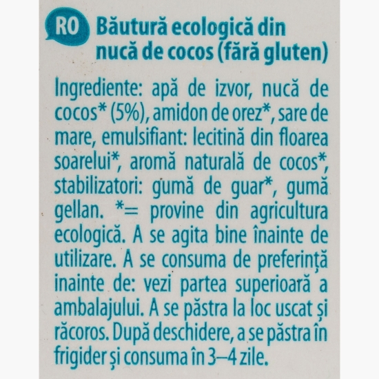Băutură ecologică din cocos fără gluten și fără zahăr adăugat 1l