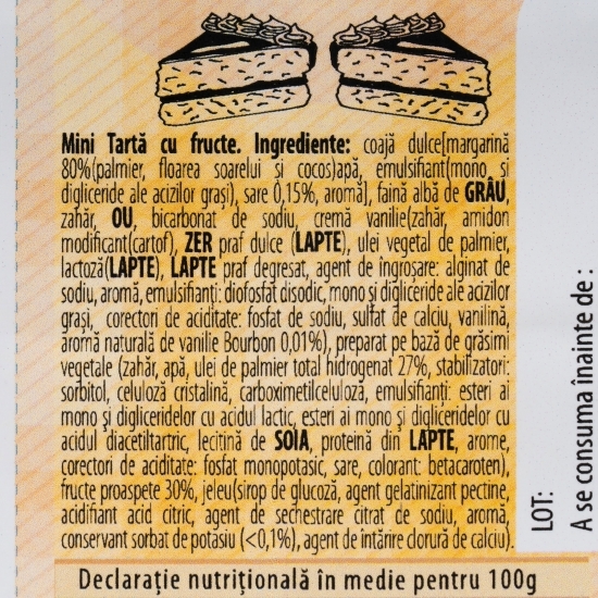 Mini tarte cu fructe, 4 buc, 290g