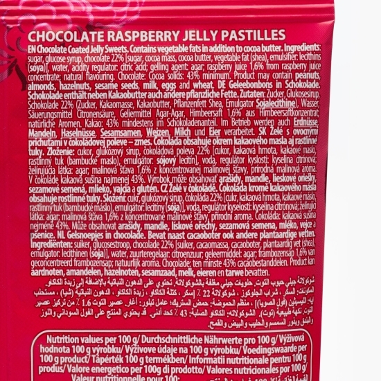 Jeleuri de zmeură învelite în ciocolată 165g
