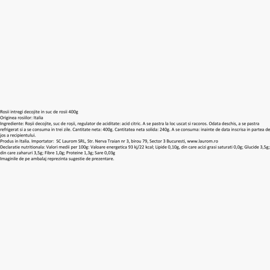 Roșii întregi decojite în suc de roșii 400g