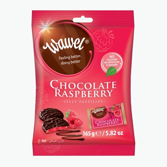 Jeleuri de zmeură învelite în ciocolată 165g