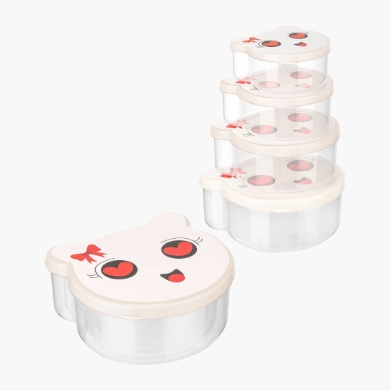 Set 4 caserole din plastic cu capac