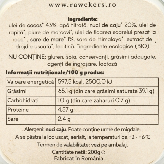 Pastă vegetală Melttino din nuci caju eco, cu sare de mare 200g