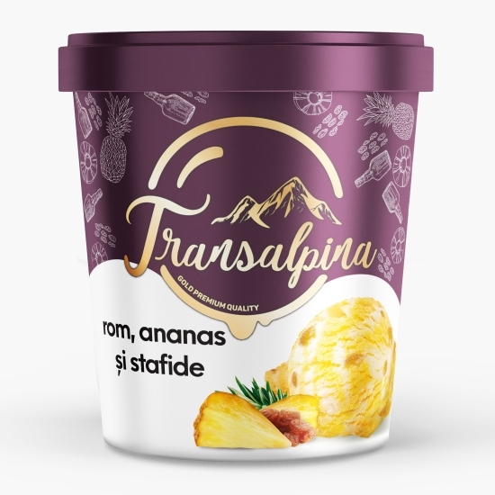 Înghețată cu rom, stafide și ananas 1l