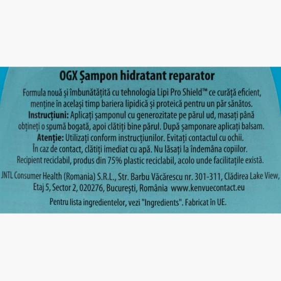 Șampon hidratant și reparator 385ml