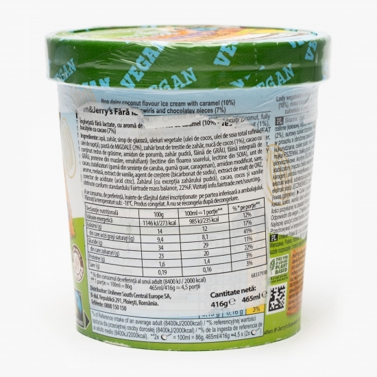 Înghețată fără lactate cu cocos și caramel 416g