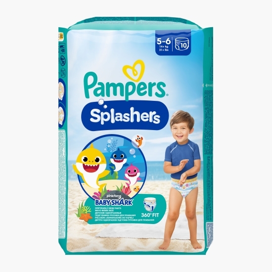 Scutece chiloțel pentru apă Splashers Baby Shark, mărimea 5-6, 14+ kg, 10 buc