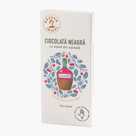 Ciocolată neagră cu vișine din vișinată 80g