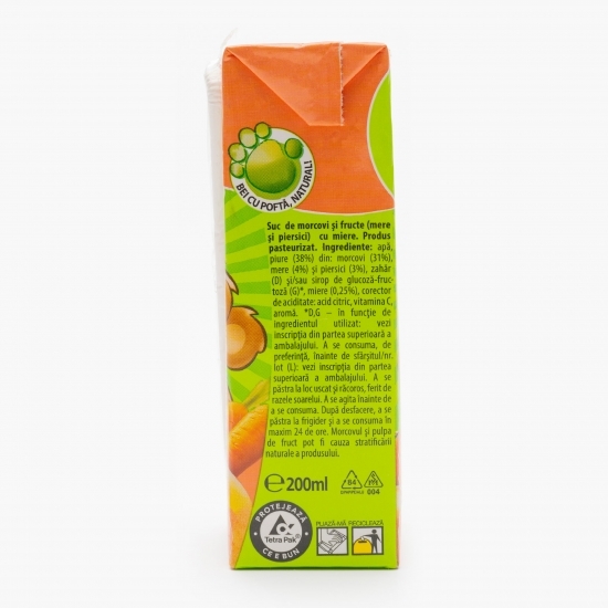 Suc de morcovi, mere şi piersici 0.2l